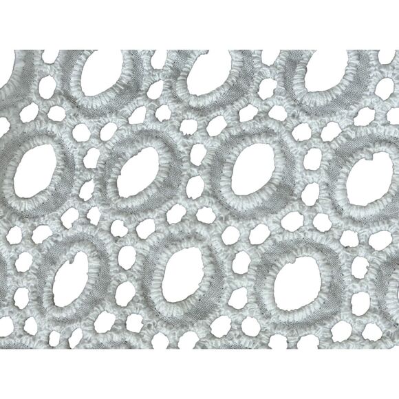 Guess White Eyelet Lace Cutout Sleeveless Summer Fit and Flair Cotton Dress Sz 6 - Picture 11 of 16